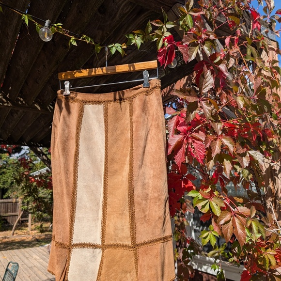 Y2K genuine leather striped Express skirt - Picture 4 of 8